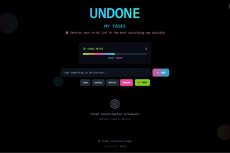 Undone My Tasks - Chaotic To-Do App