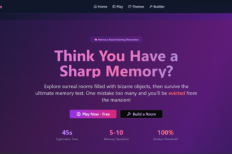 Memory Mansion Web Game