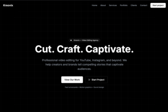 Kreovix – AI-Powered Video Editing Agency Website