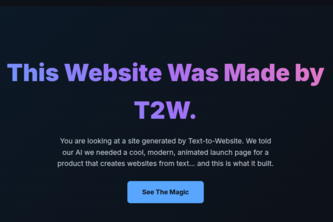 Text-to-Website (T2W)