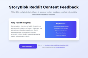 StoryBlok Reddit Content Feedback