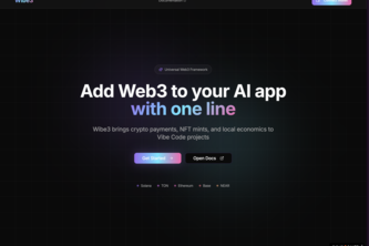 Wibe3 - add crypto to you app with 1 line of prompt