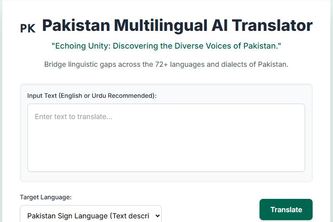 Pakistan Multilingual AI Translator