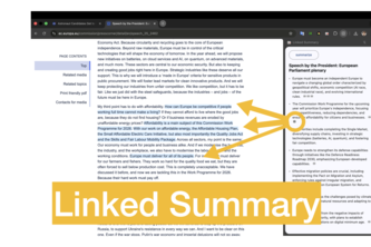 Linked Summary — Summaries linked directly to their sources