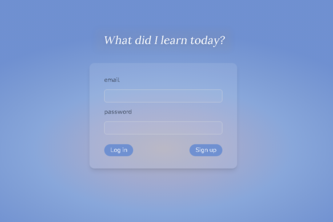 What Did I Learn Today?