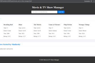 Movie and TV Show Manager