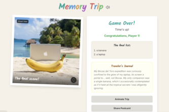 Memory Trip, a Real-Time Memory Game