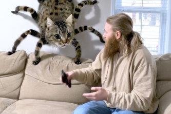 Spidercat Over Couch