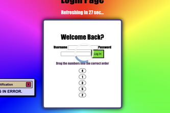 Overstimulating Login Page