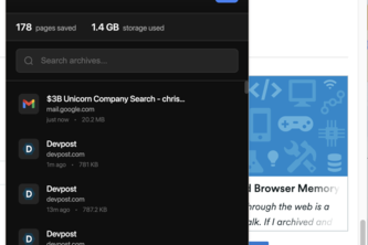 Extended Browser Memory