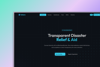 Sahara - Decentralized Disaster Relief Platform | Devpost