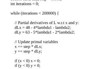 Profit Optimization via Lagrange in C programming 