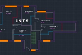 Apartment Floor Plan Reconstruction (Made using AutoCAD)