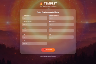 Tempest FWI — Climate-Aware Wildfire Risk Predictor