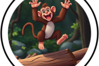 Monkey Jumping Wooden Plank