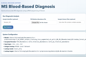 Multiple Sclerosis Blood Test using TCR ML Algorithm