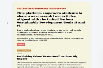 Voices for Sustainable Development