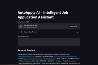 AutoApply AI – Intelligent Job Application Assistant