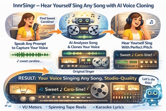 Hear yourself sing any song with AI voice cloning. InnrSingr