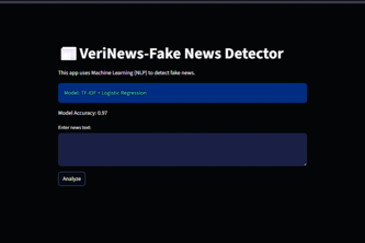 VeriNews: AI-Powered Fake News Detection System