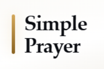 Simple Prayer