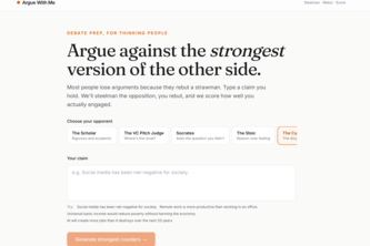Argue With Me — train against the strongest opposition