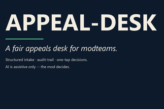 Appeal-Desk - a fair appeals desk for modteams