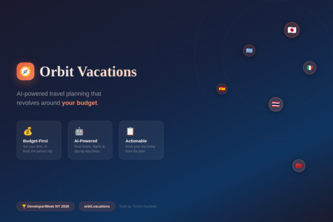 Orbit Vacations — Budget-First AI Travel Planner