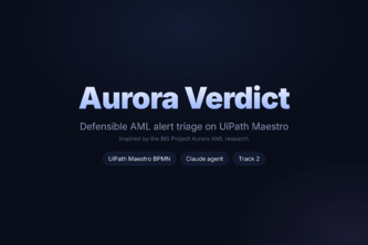 Aurora Verdict — Defensible AML Alert Triage