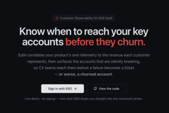 Sybil: Customer Observability for B2B SaaS