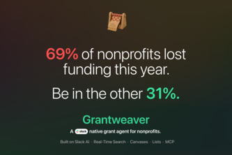 Grantweaver: turn your nonprofit's Slack into funding