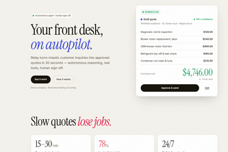 Relay: autopilot agents for home-service quoting