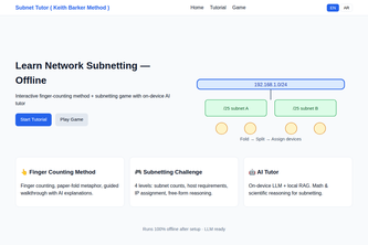 Subnetting Tutor (Keith Barker Method) — Offline Bilingual 