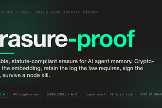 erasure-proof: provable crypto-erasure for agent memory