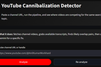 YouTube Cannibalization Detector