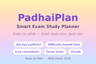 PadhaiPlan — Smart Exam Study Planner