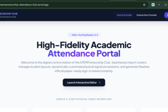 STEMPreneurship Hub Clean 4K Ledger & Attendance Suite