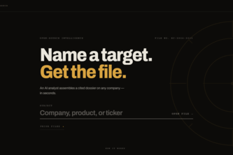Recon : AI - Intelligence Dossiers.