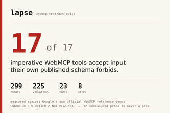 lapse — what WebMCP tools actually accept