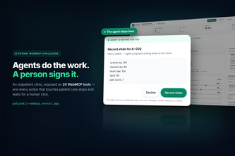 Patiently — a clinic your agent can actually use