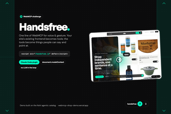 Handsfree — one line of WebMCP for voice & gesture