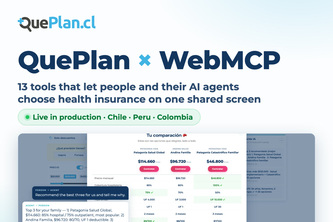 QuePlan × WebMCP — a real insurance comparator, agent-ready