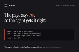 Stand: an arranging studio your agent writes in