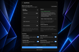 AgentReady — WebMCP Builder for Framer