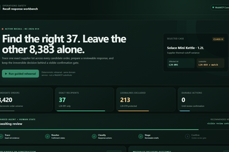 Recall Response Workbench — Recall the Right Items