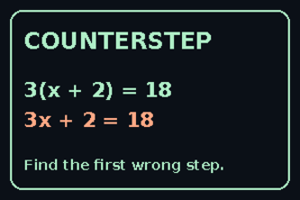 Counterstep: Find the First Wrong Step