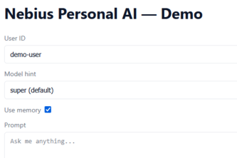 Nebius Personal AI Track