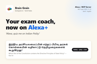 Brain Grain Quiz Coach — Alexa+ MCP Server