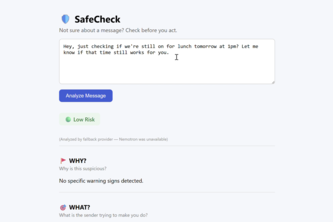 Scan No Scam - SafeCheck