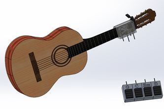 Pedal-Operated Guitar Chord Presser